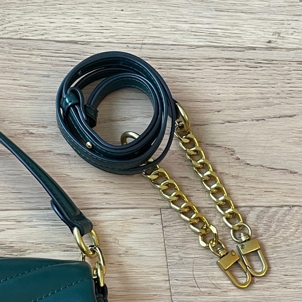 Tory Burch Dark Green Quilted Shoulder Bag - Picture 3 of 7